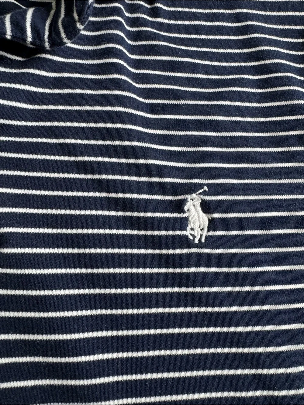 Polo Ralph Lauren Navy & White Striped Polo Shirt Size Medium